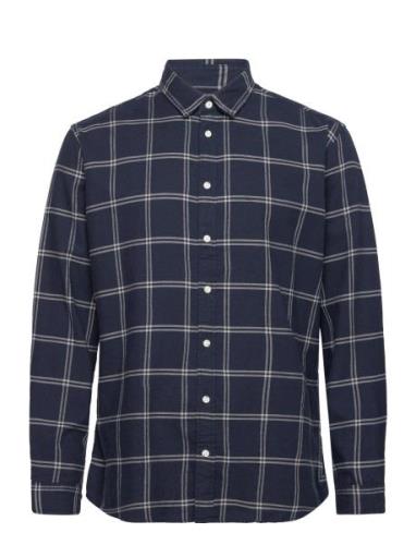 Slhslimowen-Brushed Shirt Ls Noos Tops Shirts Casual Navy Selected Hom...