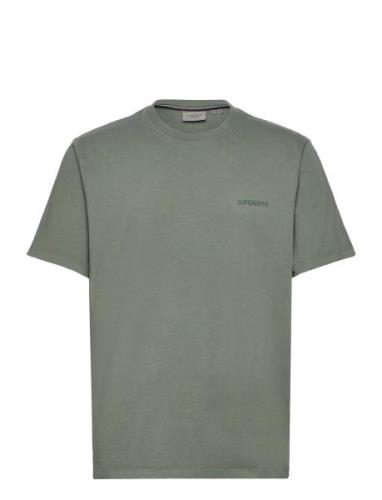 Overdyed Logo Loose Tee Tops T-shirts Short-sleeved Green Superdry