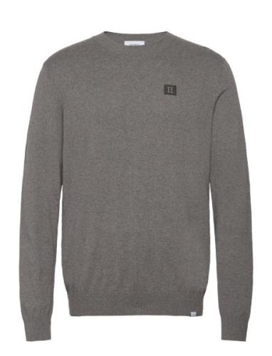 Etienne Patch Knit Tops Knitwear Round Necks Grey Les Deux