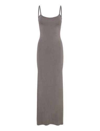 Maxi Slip Dress Maxikjole Festkjole Grey Gina Tricot