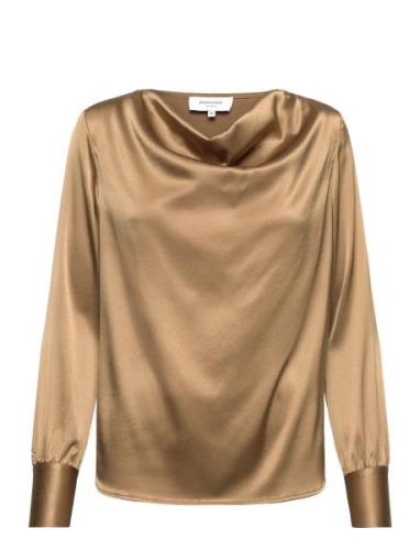 Silk Blouse Tops Blouses Long-sleeved Gold Rosemunde