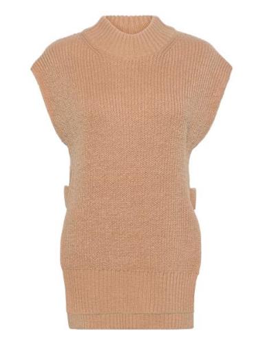 Novali Knitted Vest Vests Knitted Vests Beige Gina Tricot