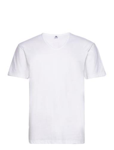 Dovre T-Shirts V-Neck Organic Tops T-shirts Short-sleeved White Dovre