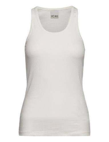 Ihpalmer Rib Box To Tops T-shirts & Tops Sleeveless White ICHI