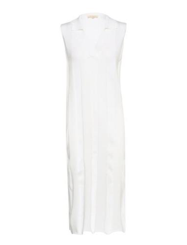 Esmae Sleeveless Polo Ankle Dress Knit Knelang Kjole White Esme Studio...
