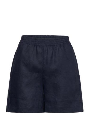 Linen Shorts Bottoms Shorts Casual Shorts Navy Rosemunde