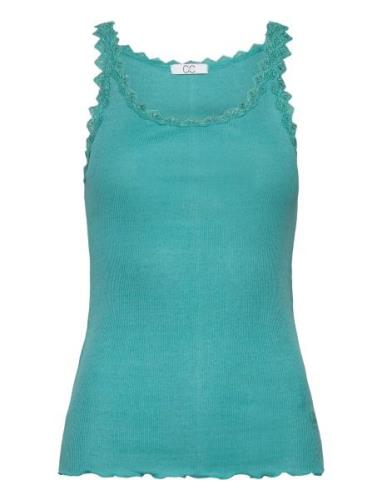 Cc Heart Poppy Silk Lace Camisole Tops T-shirts & Tops Sleeveless Blue...