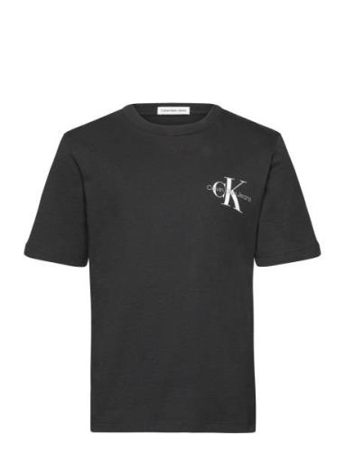 Chest Monogram T-Shirt Tops T-shirts Short-sleeved Black Calvin Klein