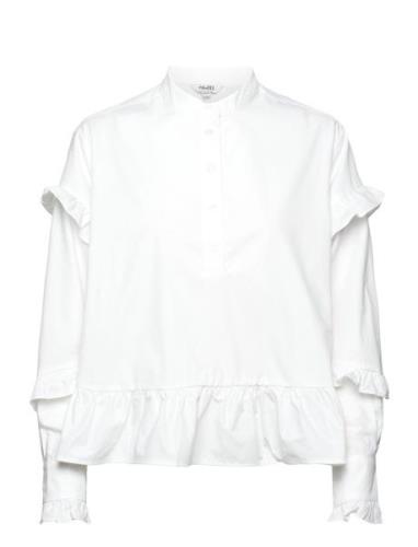 Elodia-M Tops Blouses Long-sleeved White MbyM