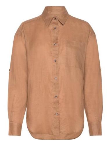 C_Bostik Tops Shirts Long-sleeved Brown BOSS
