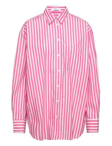 Pocket Over Shirt Tops Shirts Long-sleeved Pink Mango