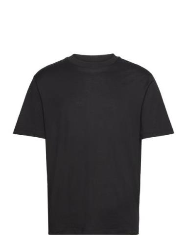 Mercerized Slim Fit T-Shirt Tops T-shirts Short-sleeved Black Mango