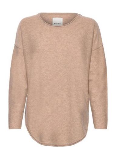 Iliviasapw Pu Tops Knitwear Jumpers Beige Part Two