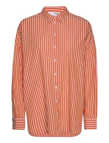Slfemma-Sanni Ls Striped Shirt Noos Tops Shirts Long-sleeved Orange Se...
