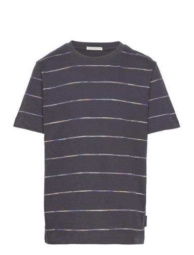 Striped T-Shirt Tops T-shirts Short-sleeved Blue Tom Tailor