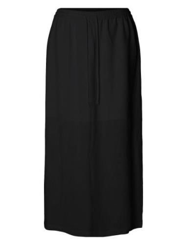 Slfviva Hw Ankle Skirt Noos Knelangt Skjørt Black Selected Femme