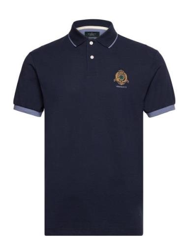 Heritage Logo Polo Tops Polos Short-sleeved Navy Hackett London