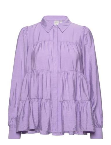 Pala Ls Shirt S. Noos Tops Blouses Long-sleeved Purple YAS
