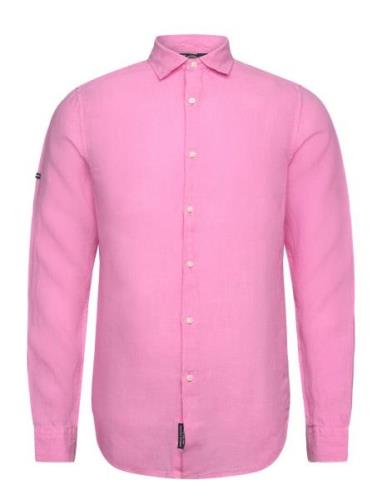 Studios Casual Linen L/S Shirt Tops Shirts Casual Pink Superdry