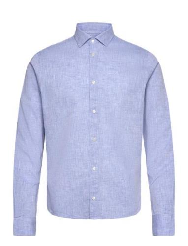 Jamie Cotton/Linen Shirt Tops Shirts Casual Blue Clean Cut Copenhagen