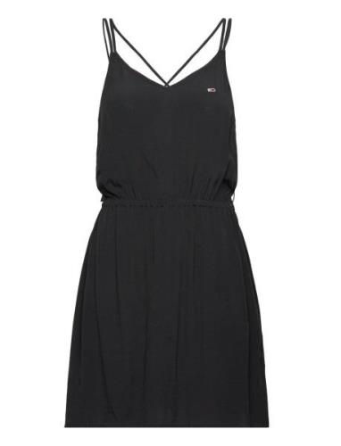 Tjw Essential Strappy Dress Kort Kjole Black Tommy Jeans