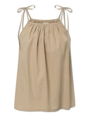 Sia Top Tops T-shirts & Tops Sleeveless Beige STUDIO FEDER