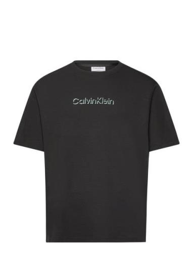 Shadow Embossed Logo T-Shirt Tops T-shirts Short-sleeved Black Calvin ...