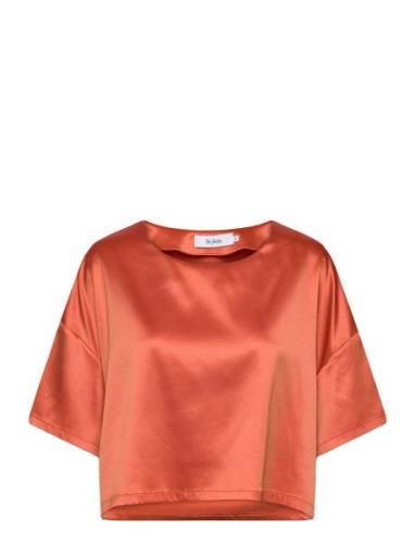 Mimi T-Shirt Tops Blouses Short-sleeved Orange Stylein