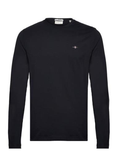 Slim Shield Ls T-Shirt Tops T-shirts Long-sleeved Black GANT