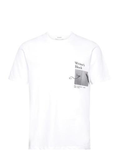 Newspaper T-Shirt Tops T-shirts Short-sleeved White Les Deux