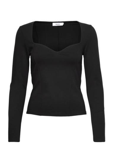Diana Top Tops T-shirts & Tops Long-sleeved Black Stylein