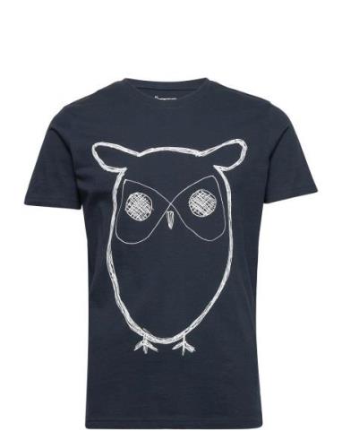 Big Owl Tee - Gots/Vegan Tops T-shirts Short-sleeved Navy Knowledge Co...