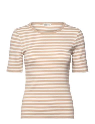 Slim Striped 1X1 Ribbed Ss T-Shirt Tops T-shirts & Tops Short-sleeved ...