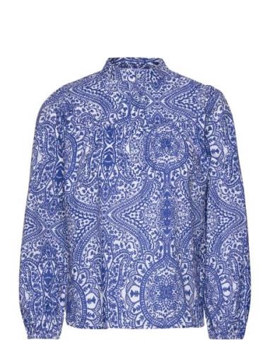 Ellamajpw Bl Tops Shirts Long-sleeved Blue Part Two