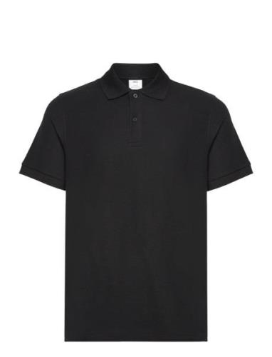100% Cotton Pique Polo Shirt Tops Polos Short-sleeved Black Mango