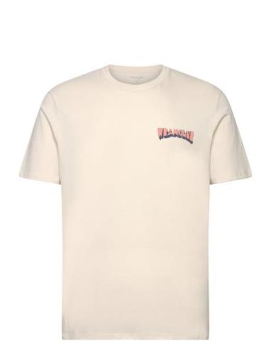 Graphic Tee Tops T-shirts Short-sleeved Cream Wrangler