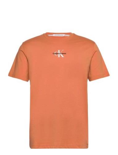 Monologo Regular Tee Tops T-shirts Short-sleeved Orange Calvin Klein J...