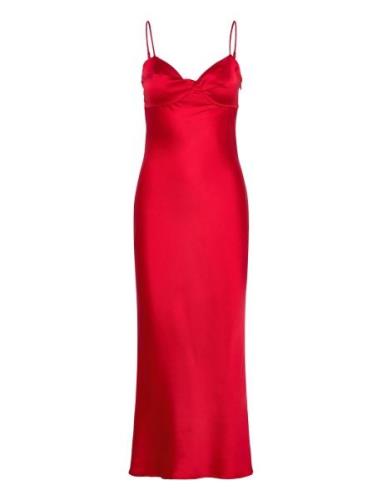Twisted Strap Midi Dress Maxikjole Festkjole Red Gina Tricot