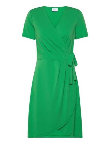 Vinayeli S/S Knee Wrap Dress/Su - Noos Knelang Kjole Green Vila