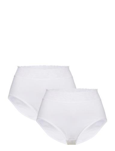 Iconics Midi Brief Lingerie Panties High Waisted Panties White Calida