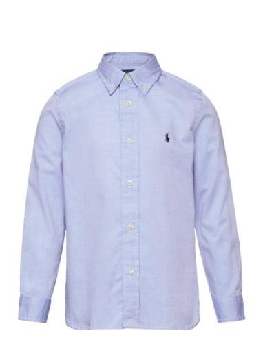 Slim Fit Cotton Oxford Shirt Tops Shirts Long-sleeved Shirts Blue Ralp...