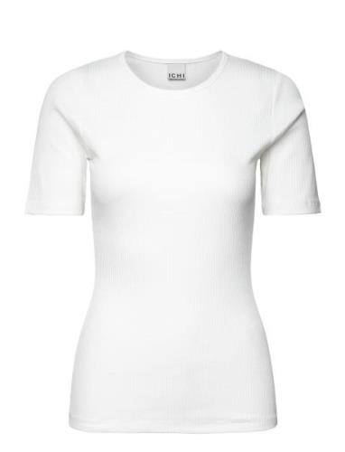 Ihpalmer Rib Ss Tops T-shirts & Tops Short-sleeved White ICHI