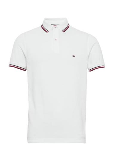 Core Tommy Tipped Slim Polo Tops Polos Short-sleeved White Tommy Hilfi...