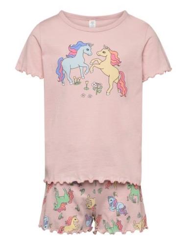 Pyjama Tee Shorts Set Unicorn Pyjamas Sett Pink Lindex