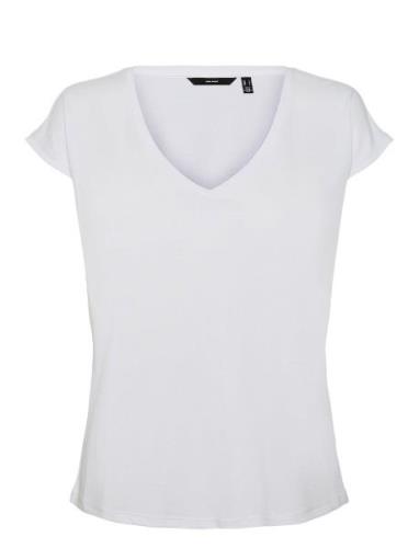 Vmfilli Ss V-Neck Tee Ga Noos Tops T-shirts & Tops Short-sleeved White...