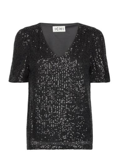 Ihfauci Ss2 Tops Blouses Short-sleeved Black ICHI