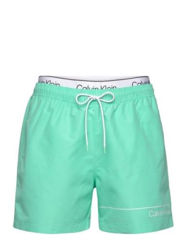 Medium Double Wb Badeshorts Green Calvin Klein