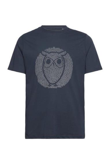Regular Fit Owl Chest Print - Gots/ Tops T-shirts Short-sleeved Navy K...