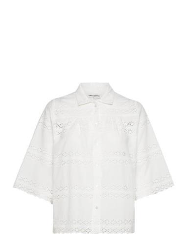 Rayll Shirt Ss Tops Blouses Short-sleeved White Lollys Laundry