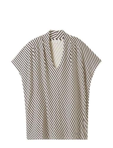 T-Shirt Crepe V-Neck Tops T-shirts & Tops Sleeveless Navy Tom Tailor